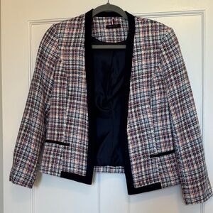 Tommy Hilfiger Navy and Red/orange tweed Plaid Blazer